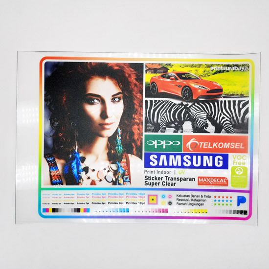 Print UV Sticker Vynil Transparan Super Clear