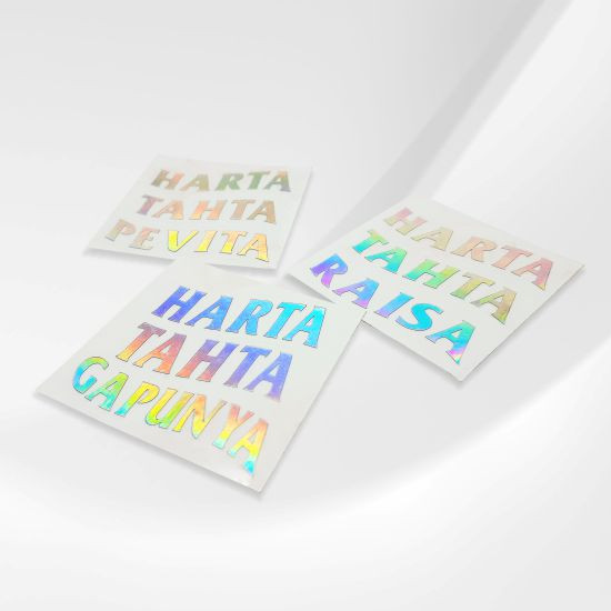 Sticker Hologram Harta Tahta Custom 5x5