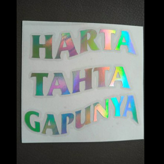 Sticker Hologram Harta Tahta Custom 5x5