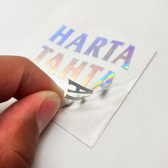Sticker Hologram Harta Tahta Custom 5x5