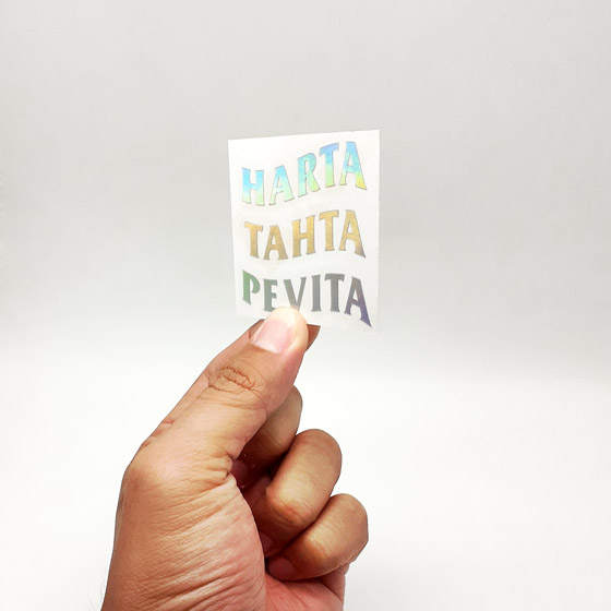 Sticker Hologram Harta Tahta Custom 5x5