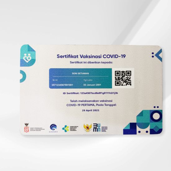 Kartu Vaksin PVC Card